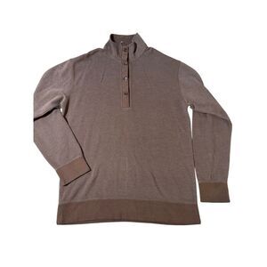 Weekendz off Henley long sleeve brown pullover sweater L